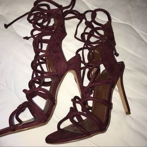 Shoe Republic LA Shoes - Laced burgundy heels Shoe Republic LA Shoes - Laced burgundy heels